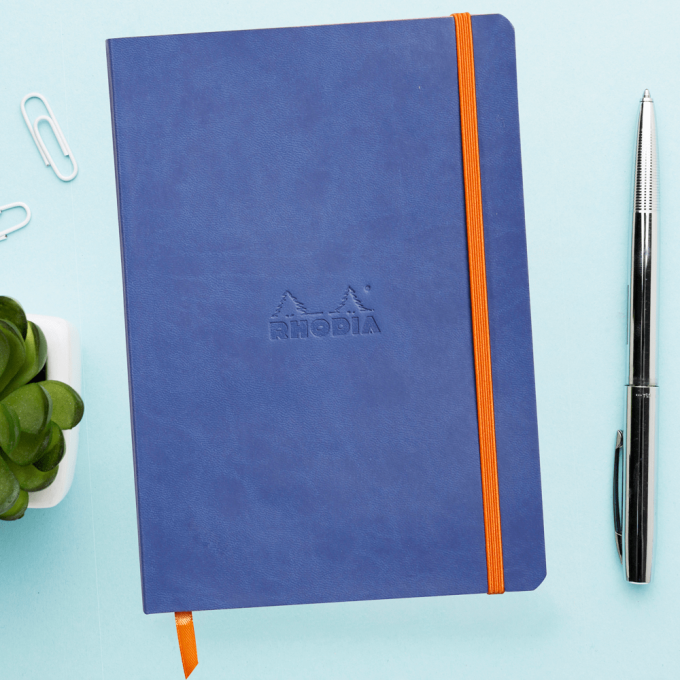 Note book rhodia personnalisable bleu